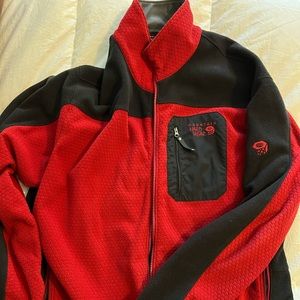 Mountain Hardwear fleece jacket, red and black, XXL